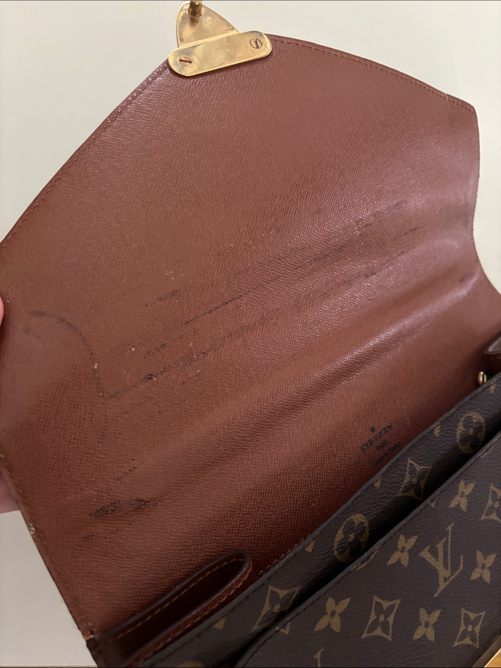 Louis Vuitton Monceau 28 Monogram Canvas Satchel in Brown with Gold Hardware - Picture 10 of 17